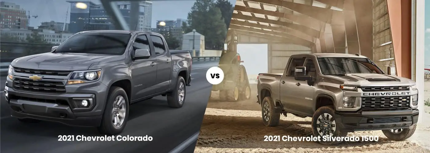 2021 Chevy Colorado vs. 2021 Silverado 1500 | Chevy Trucks | Sunset ...