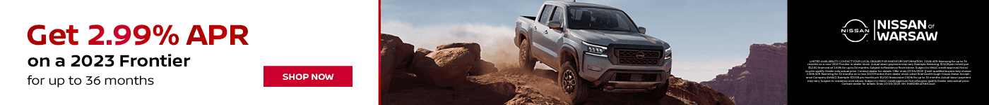 Get 2.99% APR on a 2023 Frontier! For up to 36 months