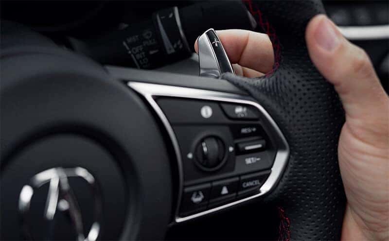 Acura Fuel Efficiency Steering Wheel Closeup Image