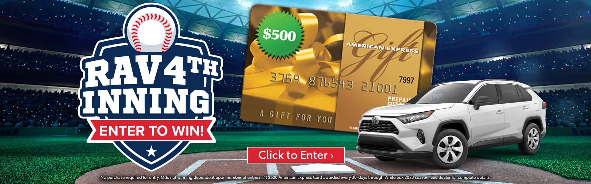 RAV4 on baseball diamond
